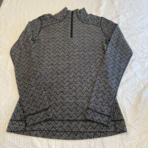 Smartwool black and white print long sleeve top women Small